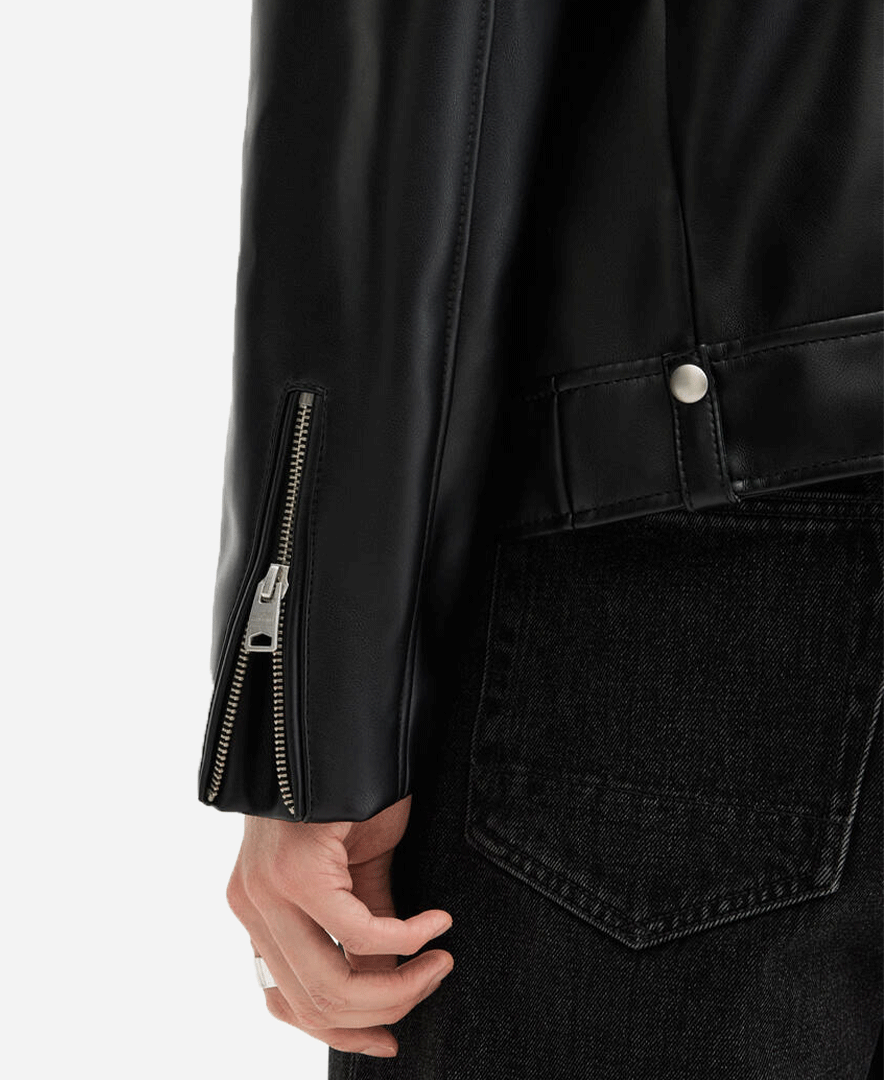 Milo Asymmetric Zip Faux Biker Jacket