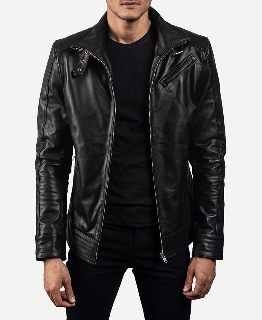 Legacy Black Leather Biker Jacket