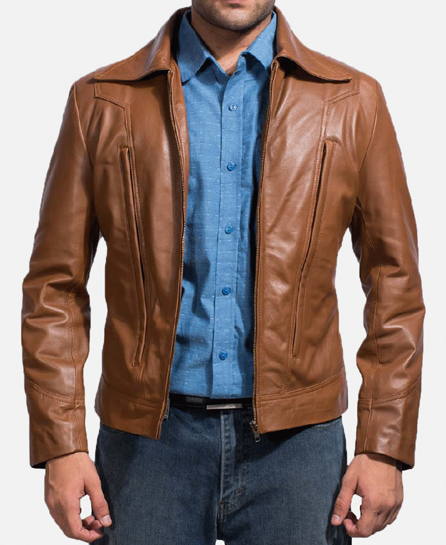 Old School Brown Leather Jacket