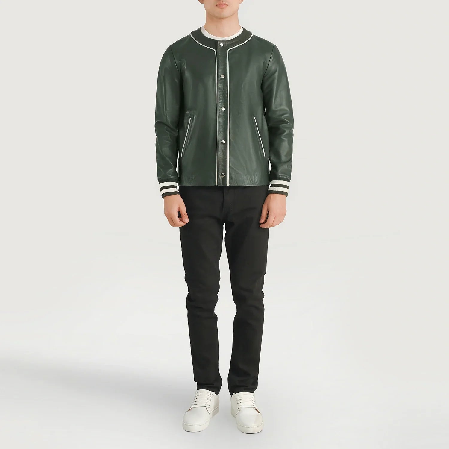 Willis Green Leather Varsity Jacket