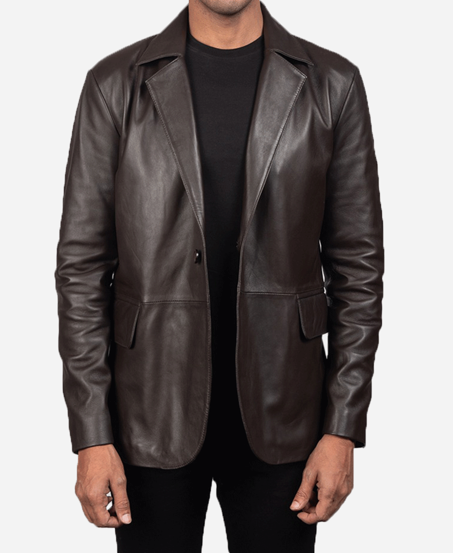 Daron Brown Leather Blazer