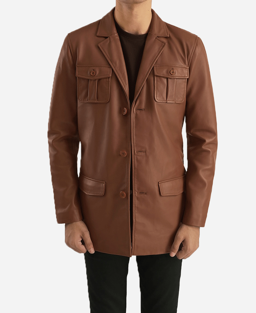 Ray Cutler Brown Leather Blazer