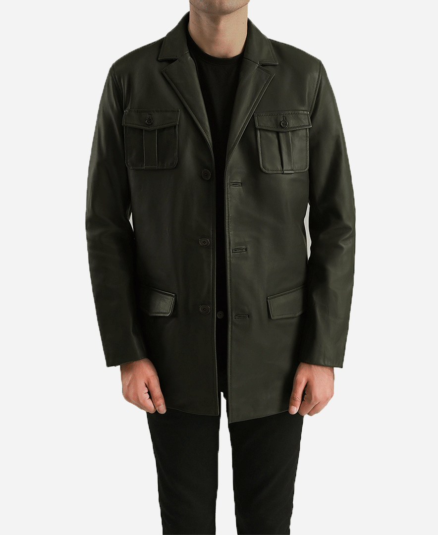 Ray Cutler Green Leather Blazer